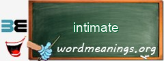 WordMeaning blackboard for intimate